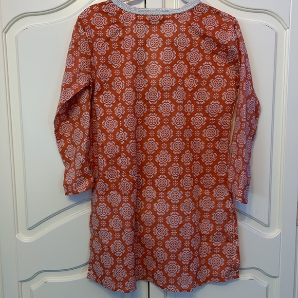 Adrienne New York Orange Pattern Sequin Beach Cover up Size M NWOT - Picture 6 of 6